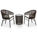 vidaXL 3-delige bistroset - bruin - PE-rattan - met kussens