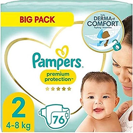 Pampers Premium Protection Luiers - Maat 2 (4-8kg) - 76 stuks