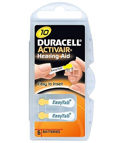 Duracell Type 10 gehoorapparatuur batterijen, geel, 60 stuks