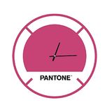 Homemania Wandklok Drive in - Wanddecoratie, rond - voor woonkamer, keuken, kantoor - roze, wit, zwart, van metaal, 40 x 0,15 x 40 cm