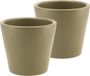 DK Design Bloempot/plantenpot - 2x - Vinci - olijfgroen mat - voor kamerplant - D13 x H15 cm