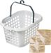 Merkloos / Sans marque Jja Showroom And Head Office Wasknijpers ophang mandje/bakje - wit - met 96x bamboe knijpers