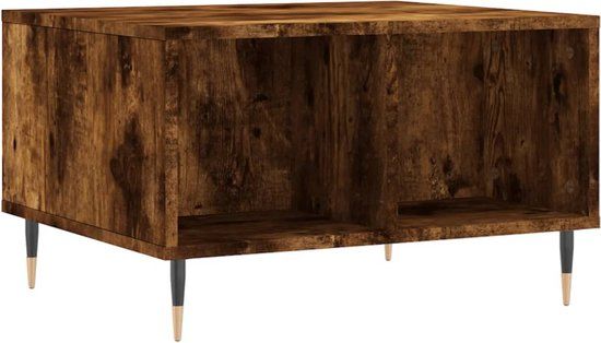 vidaXL Salontafel 60x50x36,5 cm bewerkt hout gerookt eikenkleurig