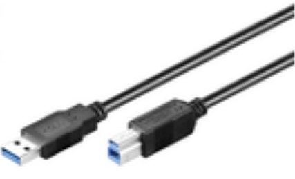 MicroConnect USB3.0 A-B Kabel - 1m - Zwart