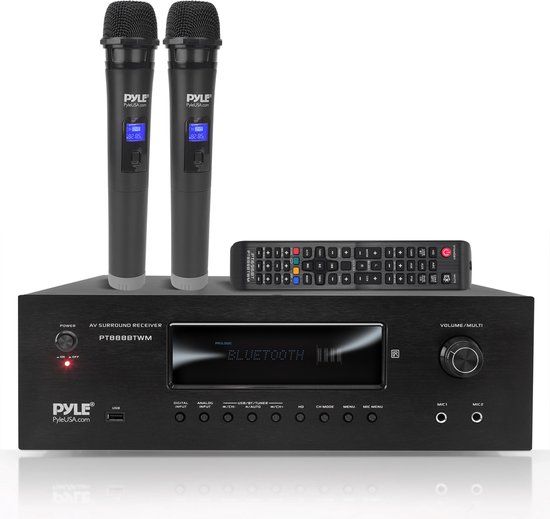 Pyle Karaoke Bluetooth Audioversterker - 1000 Watt - Zwart