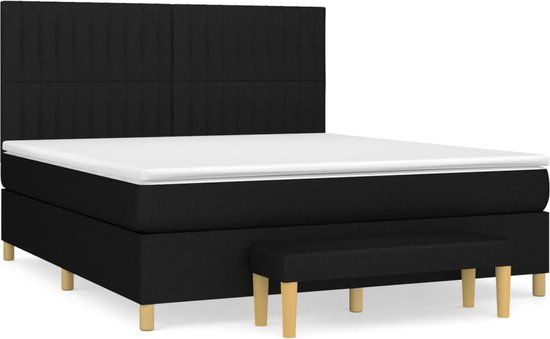 vidaXL Boxspring Bed - 160x200 cm - Zwart - Stof - Tweepersoons