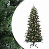 vidaXL Kunstkerstboom met kerstbal 180 cm 300 LED's Warmwit PVC en PE