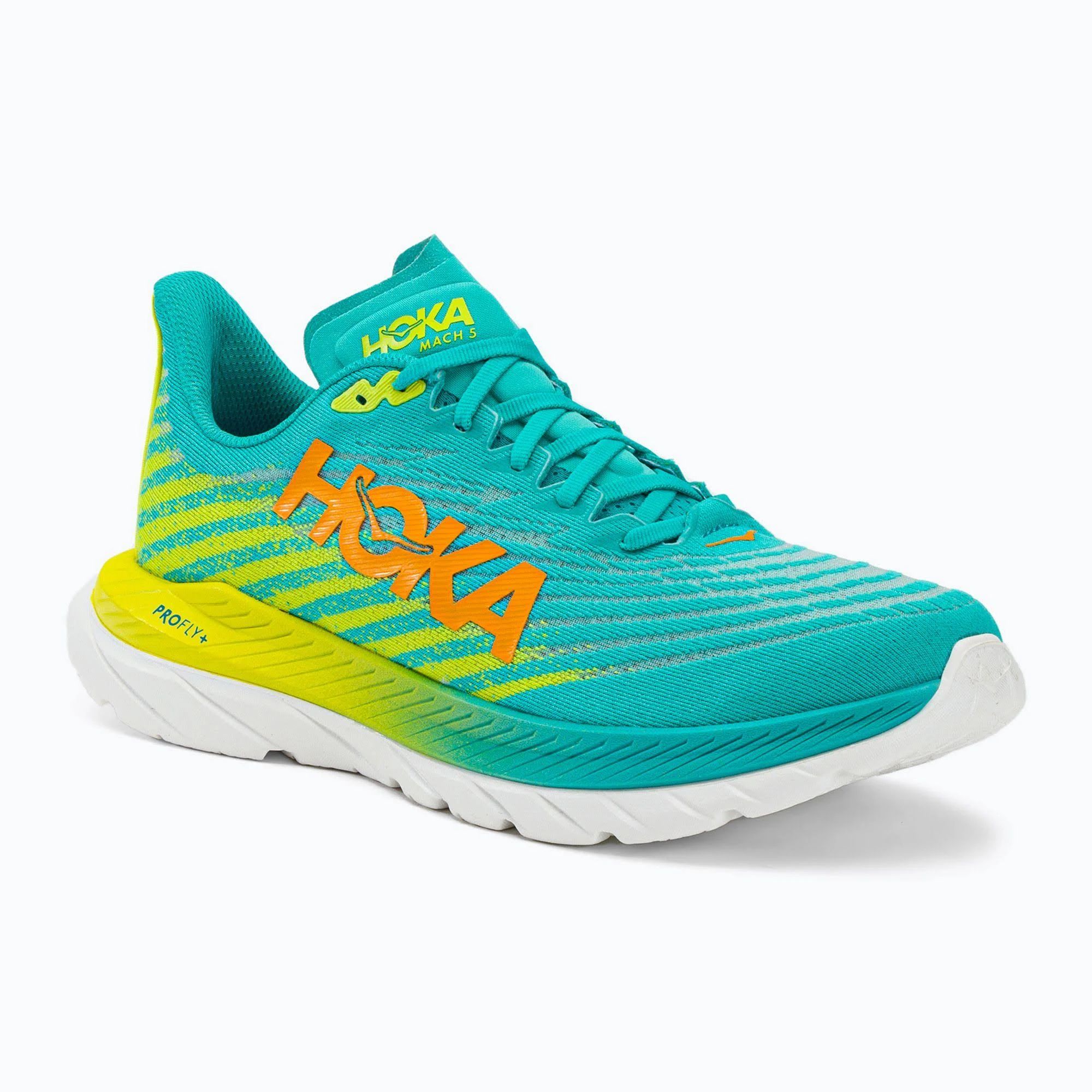 Hoka One One Mach 5 Heren Hardloopschoenen - turquoise/geel - Maat 43 1/3