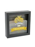 Decoratieve I Sogni Son Desideri Decoratieve spaarpot 'I Sogni Son Desideri', zwart frame, 16 x 16 cm, motormotief