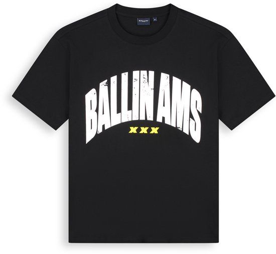 Ballin Amsterdam Heren Loose fit T-shirts Crewneck SS Black Maat XL