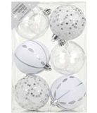 Inge's Christmas Decor 81075 Kerstbal Zilver 6 stuk(s)