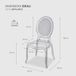 Chaises transparentes sans marque – Chaises de salle à manger – Chaises en polycarbonate – Chaises empilables – Chaises design – Lot de 4 – Résistantes à l'eau – Légères et durables