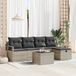 vidaXL Canapé 6 pièces Gris clair Poly rotin