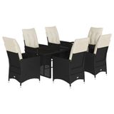 VidaXL 9-delige Tuinset Poly Rattan Zwart
