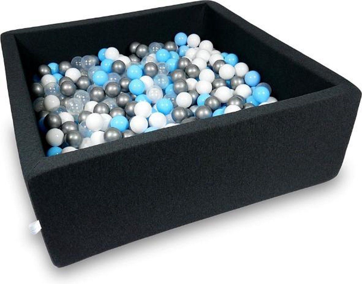 Viking Choice Ballenbak vierkant zwart - 110 x 110 cm - incl. 600 ballen - ballenbad