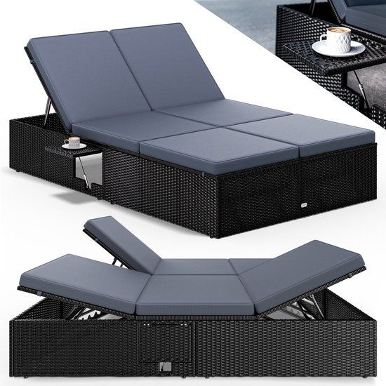 Casaria Ligbed - Tweepersoons Verstelbaar 200x115 - Zwart Antraciet