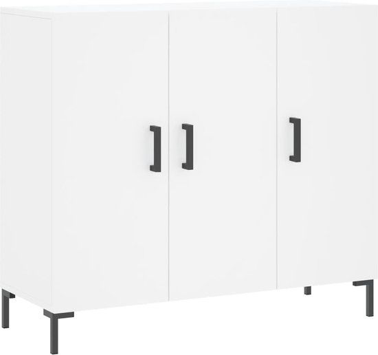 vidaXL Dressoir wit 90x34x80 cm bewerkt hout