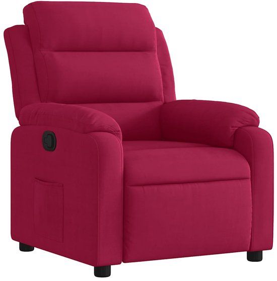 vidaXL Fauteuil verstelbaar fluweel wijnrood