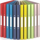 ACROPAQ - 12 x Ringmap A4 2 ringen - Ringbanden met rug etiketen, Rug breedte 2,5 cm, Zomer, 'Natuur' Kleurencollectie - Ordners 2 rings A4, Ringmap 2 ringen, Ordner A4