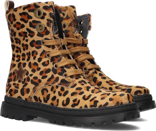 Shoesme Bikerboots Meisjes Brown Panter Leer Maat 25