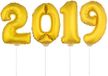 Shoppartners Bv 2019 folie ballonnen op een stokje - goud - oud en nieuw versiering