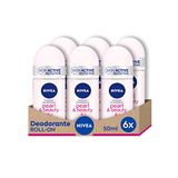 Nivea Pearl & Beauty Roll-On Deodorant, 6 x 50 ml