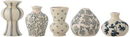 Bloomingville Set de vases en grès bleu Quinto - set de 5