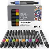 Winsor & Newton Promarker Set 13 Stuks - Tattoo Tonen