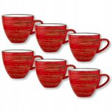 Wilmax Porseleinen Kopjes Rood 110ml - Set van 6