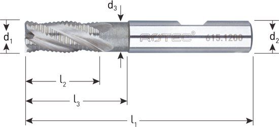 Rotec HSS-E ruwfrees, type HR, kort, ø36
