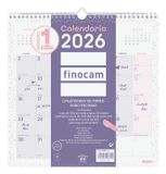 Finocam Wandkalender 2026, Spaans, Meerkleurig, Papier, 300x310mm