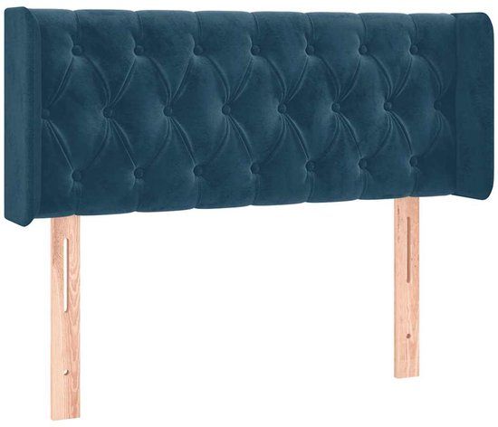 vidaXL Hoofdbord 93x16x78/88 cm Donkerblauw Fluweel