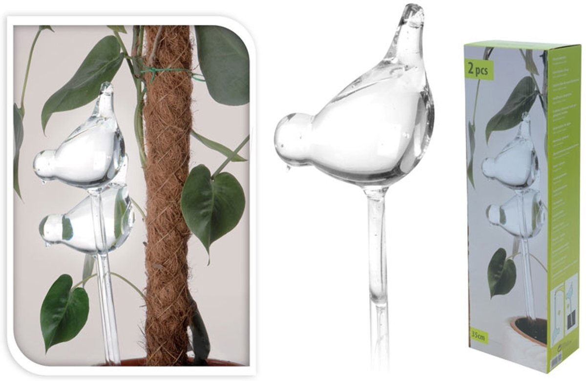 Planthetsimpel.nl planten watergever glazen vogel (set van 2) Vergeet nooit meer je planten water te geven. Uitgedroogde of verzopen planten zijn verleden tijd