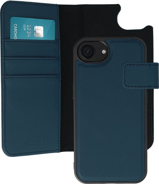 imoshion Hoesje - Geschikt voor Apple iPhone 17e / 16e - Uitneembare 2-in-1 Luxe Bookcase - Blauw