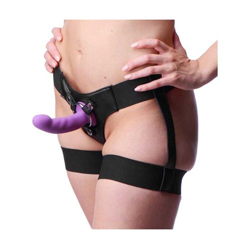 Strap U Zwart on harnas jarretel stijl
