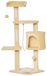 Poteau griffoir chat 114 cm - Plateformes - Nichoir - Jouets - Beige