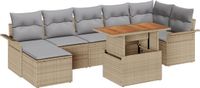 vidaXL Tuinbank Set Beige Poly rotan