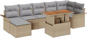 vidaXL Banc de jardin beige poly rotin