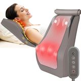 Snailax Shiatsu Nekmassage met warmte en vibratie, knedende massager voor nek, rug en schouder, rugmassager, massagekussen, cadeaus voor mannen en vrouwen, beige