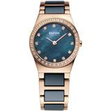 BERING 32426-767 - Dameshorloge - Staal - Rosékleurig - Ø 26 mm - Blauwe wijzerplaat