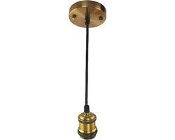 BES LED Hanglamp - Industrieel - Rond - Mat Goud Aluminium - E27