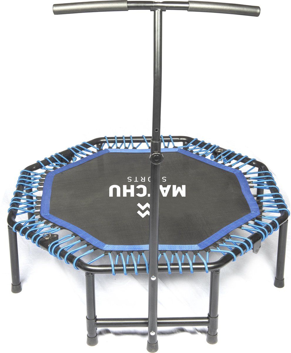 Matchu Sports Fitness trampoline PRO - Met bungee vering - Zwart/Blauw