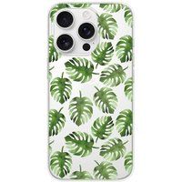 Apple iPhone 16 Pro Bedrukt siliconen hoesje Feuilles de monstera
