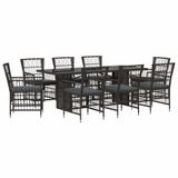 vidaXL Bartafel Set 2-persoons Zwart Polyrattan