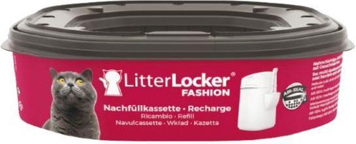 Litter Locker Navulling casette litter locker fashion 17,5x17,5x5 cm - Zwart/Grijs