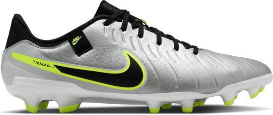 Nike Tiempo Legend 10 Academy FG/MG Voetbalschoenen Senior - Zilver/Neon Geel/Zwart - Maat 42.5