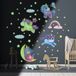 Ambiance Sticker Lichtgevende sticker - EENHOORNS IN DE STERREN - Fluorescerende muur-/plafondsticker voor kinderen - 95x60cm
