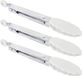 Pinces de service miniatures sans marque, pinces de cuisine en silicone 7" Blanc, 3 pièces