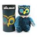 Les Déglingos - Klein Simply pluche dier + geschenkdoos - Astros de uil - vanaf de geboorte - 22 cm - blauw