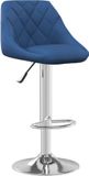 vidaXL Barkruk fluweel blauw